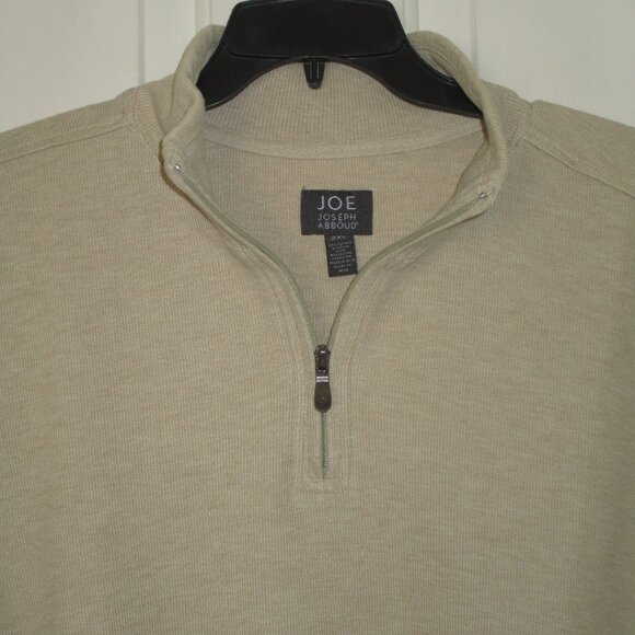 Joseph Abboud Mens L/S Camel Tan Cotton 1/4 Zip Sweater - Size 2XL - Picture 2 of 2